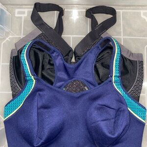 Blue and Black Sports Bras/bra